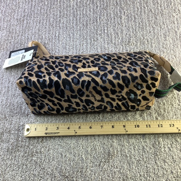Consuela Tool Bag Joss Leopard Print Gold Glitter‎ Clutch Crossbody Purse NWT - Picture 12 of 12